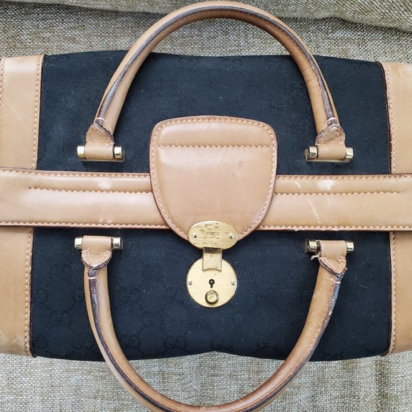 Black Vintage Gucci Train Case Toiletry Makeup Bag - Picture 7 of 16